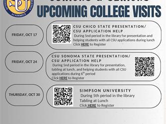 Upcoming College Visits page 1